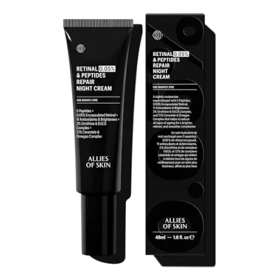 Afbeelding van Allies Of Skin Retinal 0.05% Peptides Repair Night Cream with Encapsulated Retinaldehyde, Peptides, 2% Ornithine, EGCG Complex, 11 Brighteners, Antioxidants, and 7.1% Ceramide &amp; Omegas Complex
