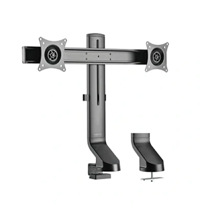 Afbeelding van LogiLink BP0160 Dubbele tafel monitorhouder, 2 voudig van aluminium voor platte en gebogen monitoren (17 27 inch)