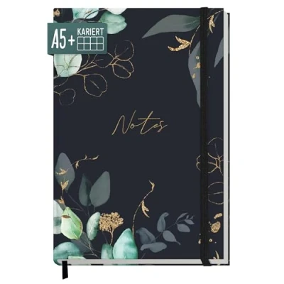 Afbeelding van Trendstuff by Häfft notitieboek, A5+, geruit met elastiek, maanlichtbloesem, 156 pagina&#039;s, 78 vellen, als bullet journal, dagboek, duurzaam en klimaatvriendelijk