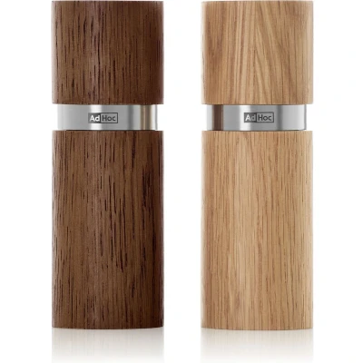 Afbeelding van Peper en zoutmolen Adhoc Textura Bruin (Set van 2)
