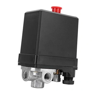 Afbeelding van Luchtcompressorregelaar, 380V 3 fase 4 gaats verticaal type drukschakelaar Regelklep G1/4 &quot;voor luchtcompressor, Spruitstukregelaar Meters Luchtcompressordrukschakelaar