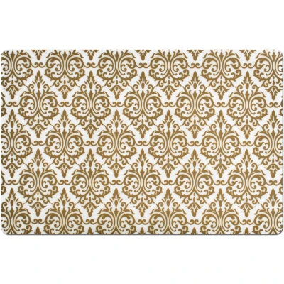 Afbeelding van Set van 2x stuks rechthoekige Placemats met gouden barok print 43,5 x 28,5 cm