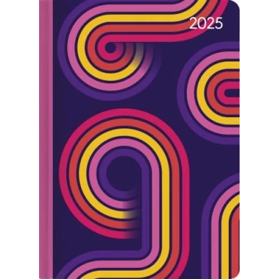 Afbeelding van Lady Journal Retro 2025 Taschenkalender A6 (10,7x15,2 cm) Weekly 192 Seiten Notiz Buch Termin Planer Alpha Edition