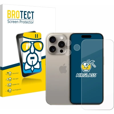 Afbeelding van BROTECT Screenprotector voor Apple iPhone 15 Pro (Voor+Camera) Folie Beschermfolie Beschermglas transparant