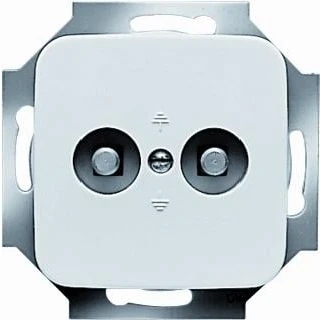 Afbeelding van Busch Jaeger 2095 UC 214 inbouw potentiaalvereffenings contactdoos aardingscontactdoos 2 voudig alpin wit