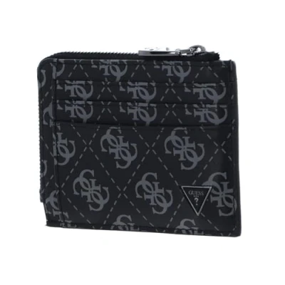 Afbeelding van GUESS Leren Kaarthouder Mito Card Holder Dark Black Zwart