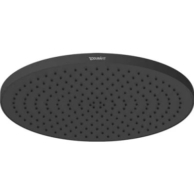 Afbeelding van Duravit Universele douchekop van roestvrij staal, met straalsoort regen, ronde (Ø 230 mm), waterbesparende MinusFlow functie, regendouche, mat zwart