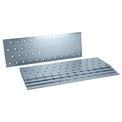 Afbeelding van HELPMATE 6 stuks geperforeerde platen van 80 x 240 mm, platte connector gegalvaniseerd &amp; blauw gepassiveerd, houten met uitstekende corrosiebescherming, stabiel en duurzaam, eenvoudige