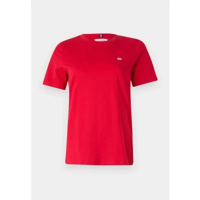 Afbeelding van Tommy Hilfiger Contrast FLAG TEE Tshirt basic, Dames, Maat: XXS, Primary red