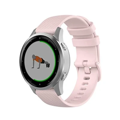 Afbeelding van Wownadu 18mm Quick Release Band Compatibel voor Garmin Vivoactive 4S/ Vivomove 3S/ Venu 2S, Forerunner 255S/ 255S Music/ 265S, Bandjes Roze Siliconen Sport Reserve Armbanden