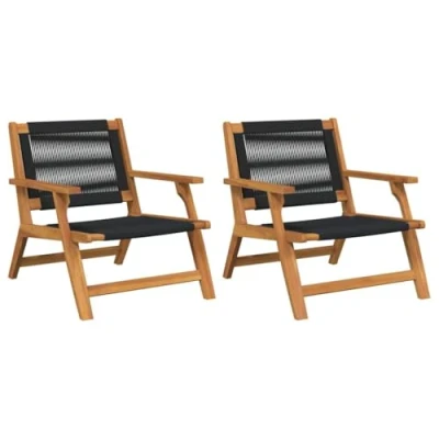 Afbeelding van vidaXL Zwart Hout Middel Buitenstoelen Anders Modern Tuinmeubilair