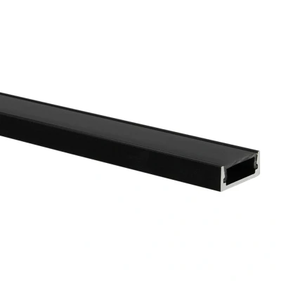 Afbeelding van LED strip profiel Felita zwart (RAL 9005) extra laag 1m incl. zwarte afdekkap