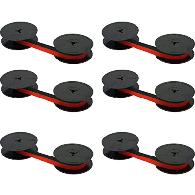 Afbeelding van typemachine Inkt Spool Lint GR1, Printerfield Twin voor Olympia Rood &amp; Zwart (6 stuks)
