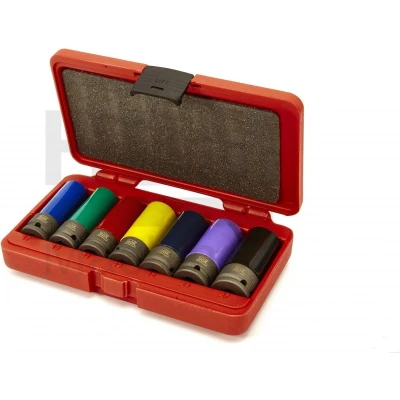 Afbeelding van AOK 7 Delige Professionele 1/2&quot; Lange Krachtdoppenset