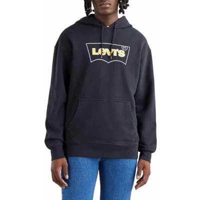 Afbeelding van Levi&#039;s Heren T2 RELAXED GRAPHIC PO Hooded Sweatshirt, Outline BW Hoodie Caviar, S