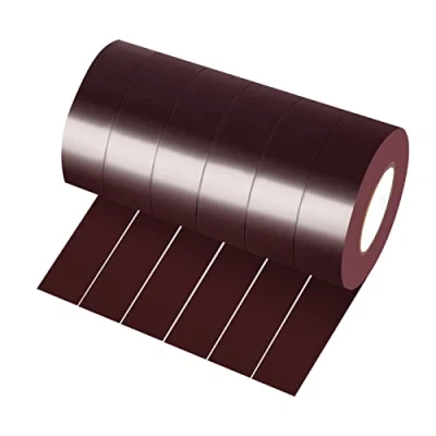 Afbeelding van Xrkuu 6 rollen bruin elektrische tape, 18 mm x 10 m PVC isolatietape, waterdichte sterke zelfklevende tape voor draadprojecten, isolatie en reparatie gebroken draden