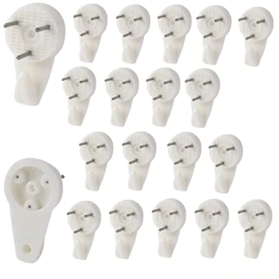 Afbeelding van Merriway® BH00093 (20 stuks) Medium 30mm (1.3/16&quot;) Wit Nylon Non Trace Hardwall gipsplaten foto hanger haak Pack van 20 stuks