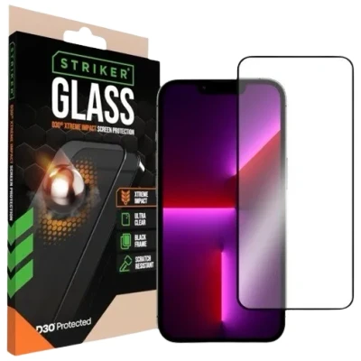 Afbeelding van Striker D3O Xtreme Impact Glass Screen Protector Black Frame Apple iPhone 12/12 Pro