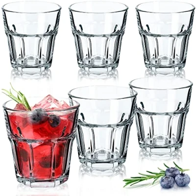 Afbeelding van KADAX Drankglazen, vaatwasmachinebestendige longdrinkglazen van neutrum calciumglas, stapelbare cocktailglazen, waterglazen, koffieglazen, theeglazen (Amelie 230 ml, 6 stuks)