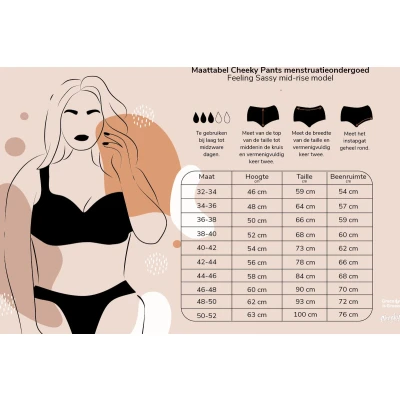 Afbeelding van Cheeky Wipes Menstruatie ondergoed Feeling Sassy zwart 38/40 1 stuks