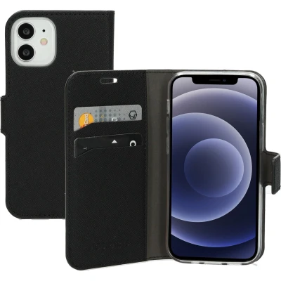 Afbeelding van Mobiparts Saffiano Wallet Case Apple iPhone 12 Mini Black