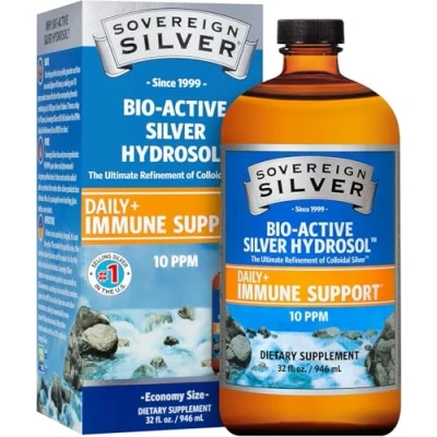 Afbeelding van Immune Support en anti oxidant Sovereign Silver Hydrosol Polyseal Cap, 946 ml