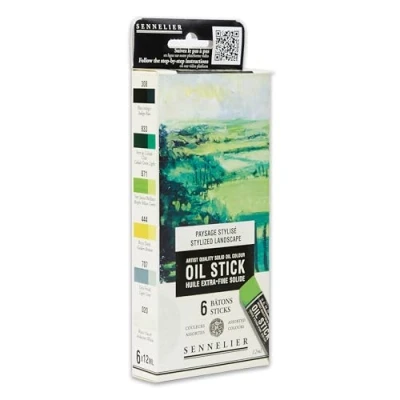 Afbeelding van Sennelier Set van 6 Mini Oil Sticks Abstract Landschap N130116.05