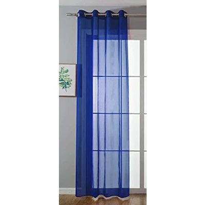 Afbeelding van Ooggordijn transparant »Uni« gordijn HxB 145x140 cm koningsblauw Stores oogjes loodbandsluiting woonkamer, 20332 cn