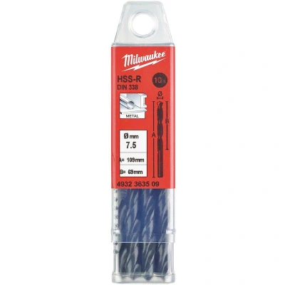 Afbeelding van Metaalboor Hss R 7,5 X 109 Mm (10 Stuks)