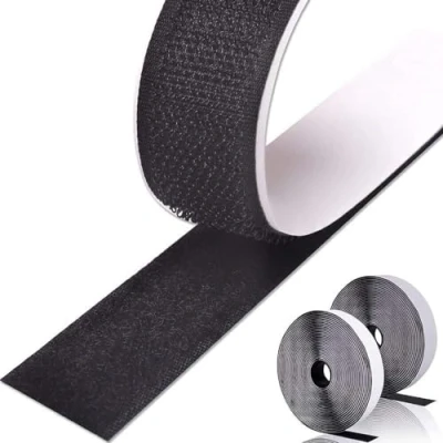 Afbeelding van Klittenband, zelfklevend, 10 mm per meter, extra sterk, dubbelzijdig klevend met klittenbandsluiting, breed, zelfklevend kleefpad lusband en haakband