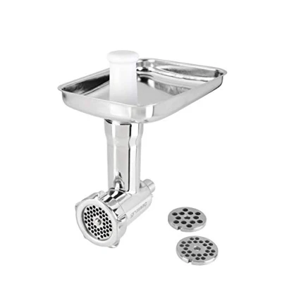 Afbeelding van grossag vleesmolen roestvrij staal opzetstuk compatibel met Kitchen Aid keukenmachine vaatwasmachinebestendig incl. 3x gatschijf stopper accessoires voor KitchenAid