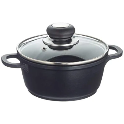 Afbeelding van Krüger Braadpan Aluguss Fleischtopf mit Glasdeckel DELTA (1 delig)