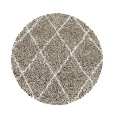 Afbeelding van Harmony Soft Shaggy Hoogpolig Vloerkleed Beige 160 cm rond