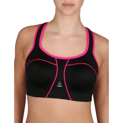 Afbeelding van Pure Lime Padded Sportbeha sport bh hardlopen tennis grote maten Zwart/Roze maat 70E