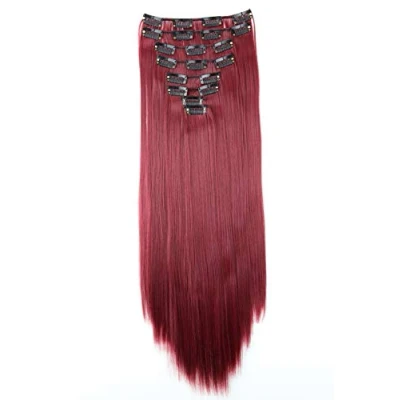 Afbeelding van CAISHA XXL 60cm 8 Delige Set Clip In Extensions Haarextensies Haarstukje Glad Bordeaux CES10