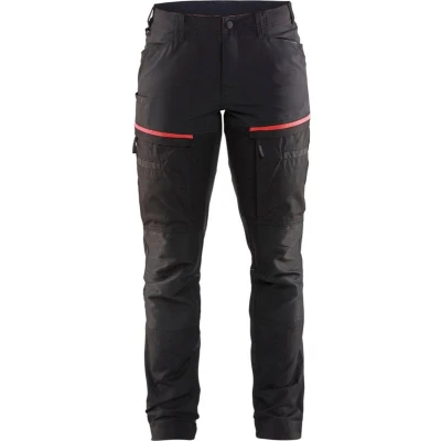 Afbeelding van Blaklader Servicewerkbroek met stretch voor dames 7166 1845 Zwart/Rood C38