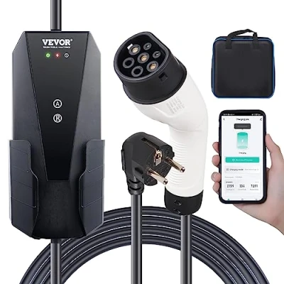 Afbeelding van VEVOR Draagbare Ev Laadkabel 3.68kW Elektrische Voertuig Oplader Oplaadkabel Type 2 (IEC62196) Cee 7/7 Stekker 8 16A 1 Fase Oplaadstation 8.6m