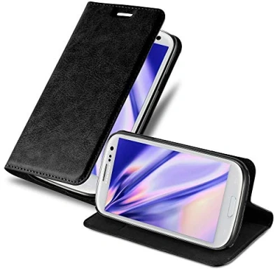 Afbeelding van Cadorabo Hoesje geschikt voor Samsung Galaxy S3 / NEO in ZWARTE NACHT Beschermhoes Case magnetische sluiting Cover