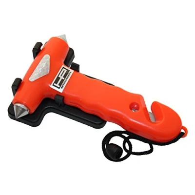 Afbeelding van HP Autozubehör 10659 Noodhamer Incl. houder, Riemsnijder, Glasbreker (l x b h) 23.5 14 3.5 cm 1 stuk(s)