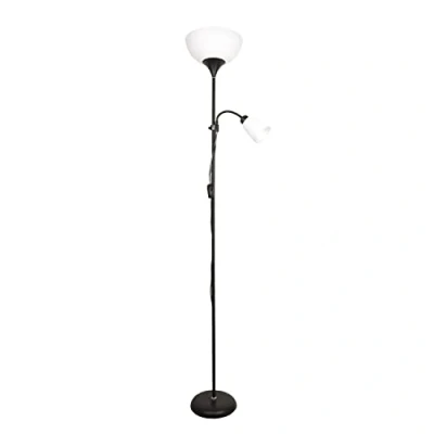 Afbeelding van BEL AIR HOME Varese Staande Lamp Stijlvolle Verlichting voor Woonkamer en Werkruimte Draaibare Leesarm, E27+E27 Fitting, Metaal Polycarbonaat, Wit, Aluminium