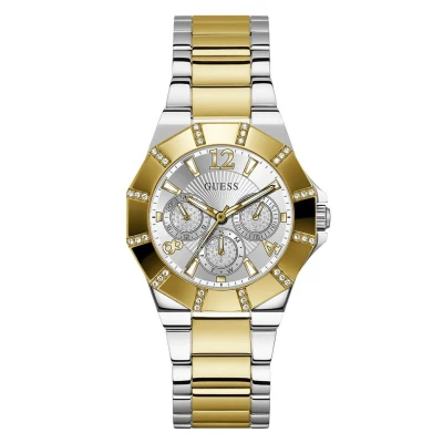 Afbeelding van Guess Sunray Horloge silvercoloured/goldcoloured, Dames, Maat: One Size, Silver coloured/gold coloured