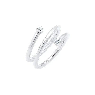 Afbeelding van Elli Wrap Ring Geo met kristallen in 925 Sterling Zilver