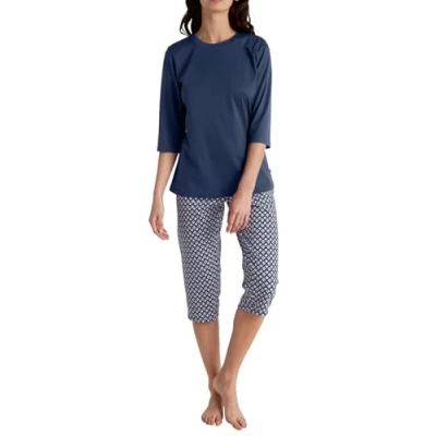 Afbeelding van Calida Coastal Dreams 3/4 SET Pyjama, Dames, Maat: 40/42, Peacoat blue