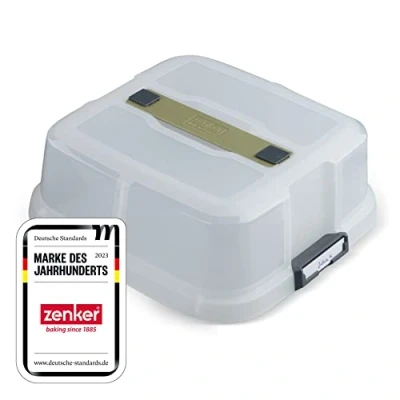 Afbeelding van Zenker Bake, Click &amp; Go vierkante kap, 30 x 11,5 cm, passend deksel voor taartvormen direct transport, universele transporthoes 3 verschillende bakvormen
