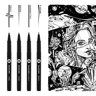 Afbeelding van Molotow Blackliner Set 3 van 4 stuks Zwart