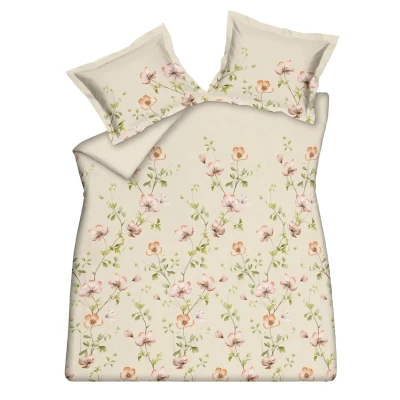 Afbeelding van Vandyck Blossom Breeze dekbedovertrekset van katoensatijn 200TC inclusief kussensloop Creme