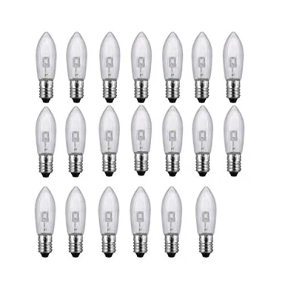 Afbeelding van ShuoHui reservelampen, 20 stuks E10 led gloeilampen, topkaars voor lichtketting 9 V 55 AC, 0,2 W 3000 K