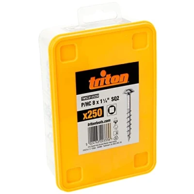 Afbeelding van Triton Zinken pocket boring schroeven met sluitring kop, grof P/HC 8 x 1 1/4&quot;, 250 pak
