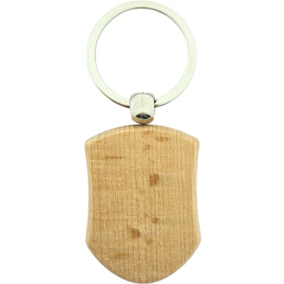 Afbeelding van CombiCraft Blanco houten sleutelhanger schild 45x32mm per 1 stuk