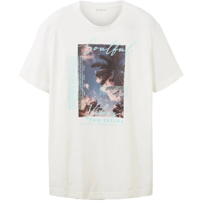 Afbeelding van Tom Tailor T shirt Maat M 10332 Off White